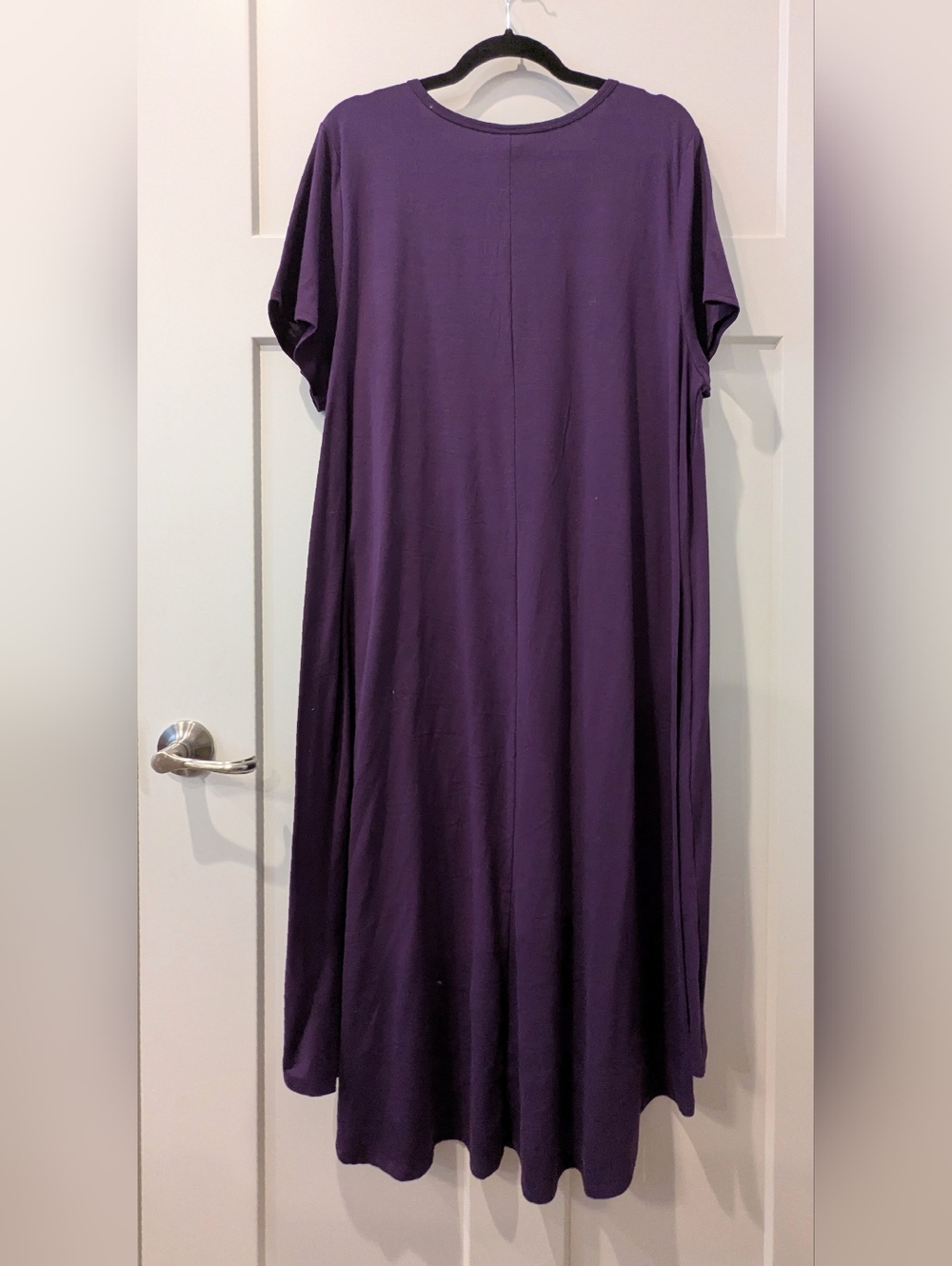 LuLaRoe Deep Purple High-Low Pocket Maxi Dress - Picture 2 of 4